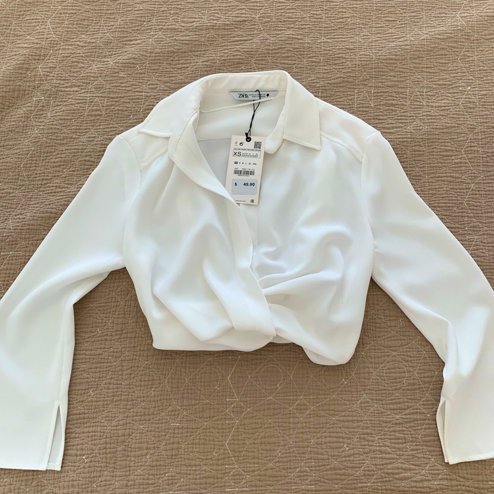 Zara Ivory blouse NWT